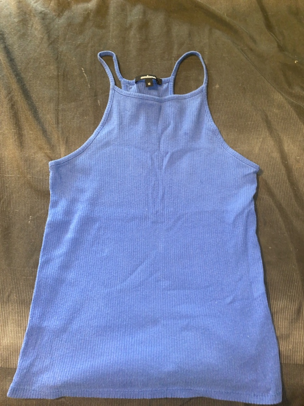 Ambiance Royal Blue Ribbed High Neck Tank